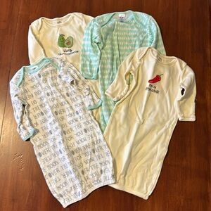 Lot of four 0-6M sleep gowns